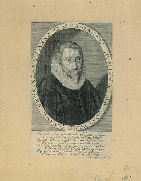 Portrait of Johannes Epinus Hunynga, Antiek en Kunst, Kunst | Etsen en Gravures