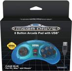 Retro-Bit Sega Mega Drive 8-button USB controller clear, Spelcomputers en Games, Games | Pc, Nieuw, Verzenden
