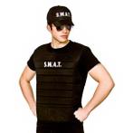 Swat kogelvrijvest en pet (Feestkleding heren)