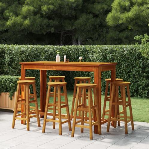 vidaXL Barkrukken 8 st massief acaciahout, Tuin en Terras, Tuinstoelen, Nieuw, Hout, Verzenden