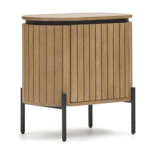 *WOONWINKEL* Kave Home Licia Nachtkastje Massief Acacia Met, Huis en Inrichting, Slaapkamer | Nachtkastjes, Nieuw, Verzenden