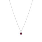 Witgouden entourage collier met robijn en diamant 14 krt, Verzenden, Zo goed als nieuw, Goud, Met hanger