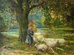 Edouard Van Esbroeck (1869-1949) - The young shepherdess