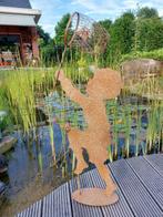 Beeld, garden statue silhouette of boy with butterfly net -, Antiek en Kunst