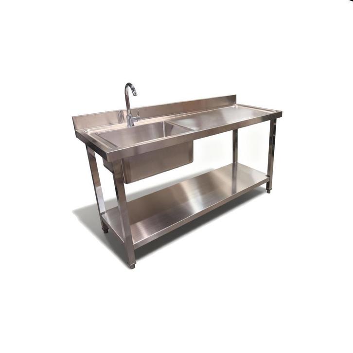 Nieuw RVS spoeltafel met bodemschap - 150x60x85cm, Zakelijke goederen, Horeca | Keukenapparatuur, Nieuw zonder verpakking, Wassen en Drogen