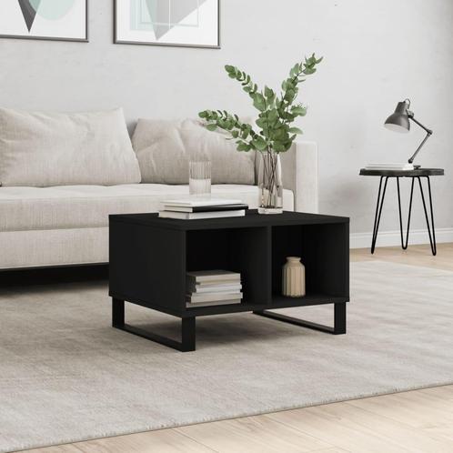 vidaXL Salontafel 60x50x36,5 cm bewerkt hout zwart, Huis en Inrichting, Tafels | Salontafels, 50 tot 100 cm, Nieuw, Overige houtsoorten