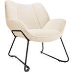 Fauteuil Kjeld bouclé, gestoffeerd, 120kg draagkracht - crèm, Verzenden, Nieuw