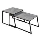 Salontafel Hyllestad set van 2 zwart en betonkleurig [en.cas, Verzenden, Nieuw