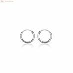 Zilveren mini creolen oorringen ronde buis 8  x 1.5 mm breed, Verzenden, Nieuw, Zilver