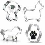 Set met 4 koekjes vormen Little Dogs met 3 honden en pootje, Hobby en Vrije tijd, Taarten en Cupcakes maken, Verzenden, Nieuw