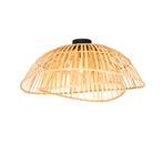 Oosterse plafondlamp zwart met naturel bamboe 62 cm - Pua, Nieuw, Oosters
