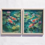 Ksavera - Koi fishes B101 - diptych - paintings in frame