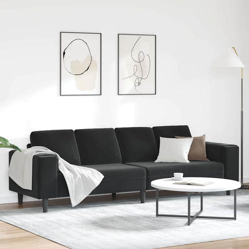 vidaXL Bankstel Zwart Fluweel, Huis en Inrichting, Banken | Bankstellen, Nieuw, Stof, Verzenden