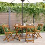 vidaXL Tuintafel inklapbaar 110 cm massief acaciahout, Verzenden, Nieuw, Hout