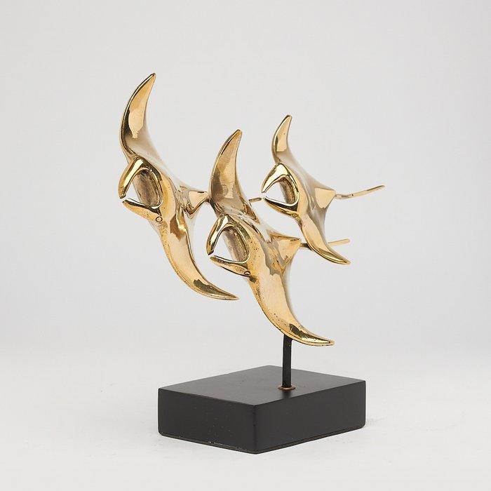 sculptuur, Bronze sculpture of a Manta Ray family - 23 cm -, Antiek en Kunst, Kunst | Designobjecten