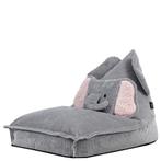 Kinder Zitzak Olifant Lounger & Kussen Set - Grijs, Verzenden, Nieuw