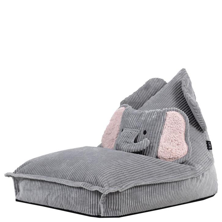 Kinder Zitzak Olifant Lounger & Kussen Set - Grijs, Huis en Inrichting, Zitzakken, Verzenden