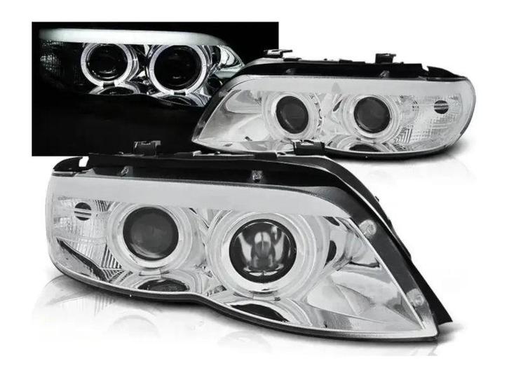 Xenon Angel Eyes koplampen Chrome geschikt voor BMW X5 E53, Auto-onderdelen, Verlichting, Nieuw, BMW, Verzenden