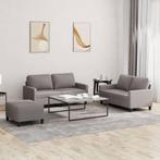 vidaXL 3-delige Loungeset met kussens stof taupe, Huis en Inrichting, Banken | Bankstellen, Verzenden, Nieuw, Vierpersoons of meer