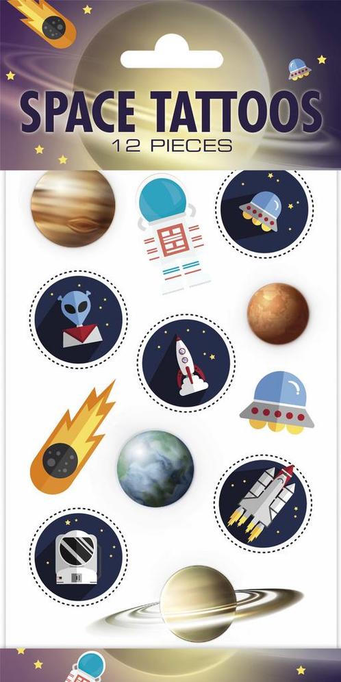 Nep Tattoos Space, Hobby en Vrije tijd, Feestartikelen, Nieuw, Verzenden