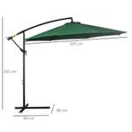 TRUUSK Parasol Met Zwengel Weerbestendig 3 M X 3 M X 2,5 M X, Verzenden, Nieuw