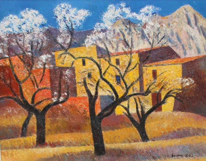 Guillem Villà Bassols (1917-2001) - Paisaje con almendros, Antiek en Kunst, Kunst | Schilderijen | Klassiek