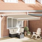 vidaXL Handmatige Inklapbare Luifel met LED Beige 300x250 cm, Verzenden, Nieuw