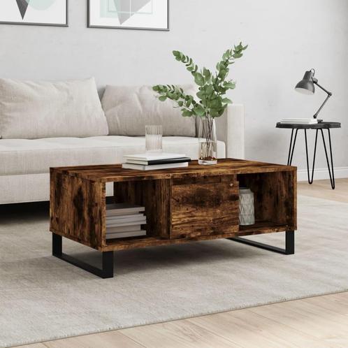 vidaXL Salontafel 90x50x36,5 cm bewerkt hout gerookt, Huis en Inrichting, Tafels | Salontafels, 50 tot 100 cm, Nieuw, Overige houtsoorten