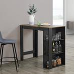 Bartafel Danderyd met 3 planken 120x60x105,5 zwart en houtkl, Huis en Inrichting, Tafels | Eettafels, Verzenden, Nieuw