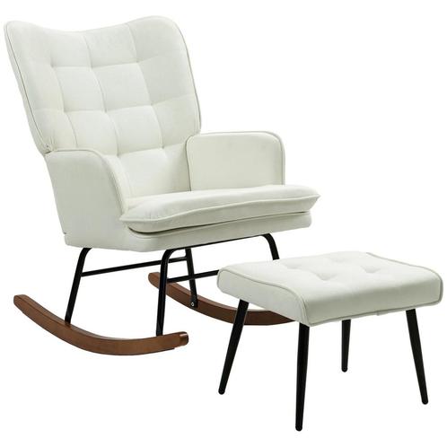 TRUUSK Schommelstoel Tot 130 Kg Schommelstoel Met Kruk Armst, Huis en Inrichting, Fauteuils, Nieuw, Verzenden