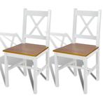 Eetkamerstoelen Hout Wit - - 2 stuks - retourdeal - 40%, Huis en Inrichting, Stoelen, Twee, Wit, Nieuw, Ophalen of Verzenden