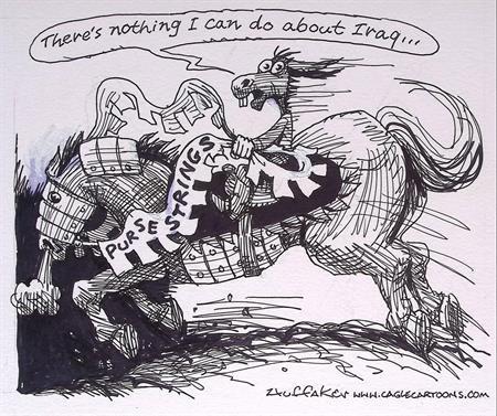 Pentekening Amerika - Irak portemonnee (lijst optie), Antiek en Kunst, Kunst | Tekeningen en Foto's, Verzenden