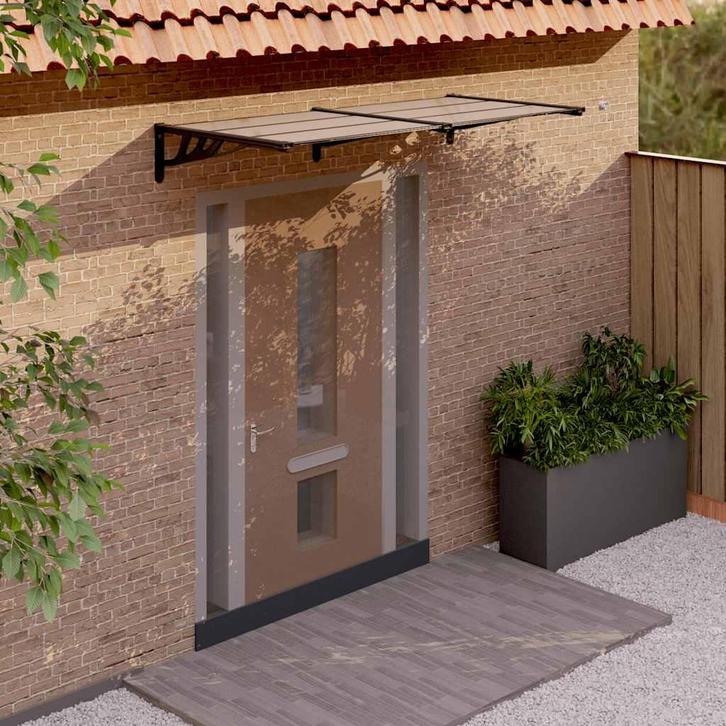 vidaXL Deurluifel 199x90 cm polycarbonaat zwart, Tuin en Terras, Zonneschermen, Nieuw, Verzenden
