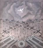 De vredesduif kan niet landen op spotprent (lijst optie), Antiek en Kunst, Verzenden