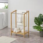 [en.casa] Bamboe handdoekrek met plank vrijstaand 51x31x85 c, Huis en Inrichting, Badkamer | Badtextiel en Accessoires, Nieuw