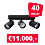 LED Railverlichting Tripolore Zwart 40 spots + 40M rails, Ophalen of Verzenden