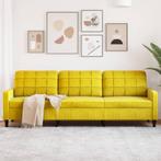 vidaXL Driezitsbank 210 cm fluweel geel, Verzenden, Nieuw, Driepersoons, Stof