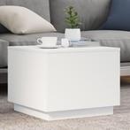vidaXL Salontafel met LED-verlichting 50x50x40 cm wit, Huis en Inrichting, Verzenden, Nieuw, Overige houtsoorten, 50 tot 100 cm