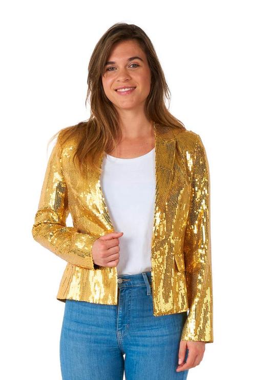 Blazer Pailletten Goud Dames Suitmeister, Kleding | Dames, Carnavalskleding en Feestkleding, Nieuw, Ophalen of Verzenden
