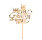 Houten taart topper We Can Bearly Wait, Verzenden, Nieuw, Versiering, Geboorte of Huwelijk