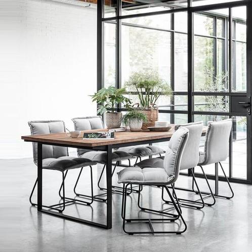 *WOONWINKEL* DTP Home Odeon Teakhouten Eettafel Met Zwarte P, Huis en Inrichting, Tafels | Eettafels, Nieuw, Verzenden