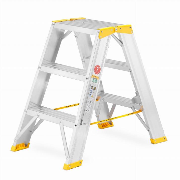 Huishoudtrap - 2x 3 treden - aluminium - werkhoogte 273 cm, Doe-het-zelf en Verbouw, Ladders en Trappen, Nieuw, Ophalen of Verzenden