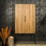 *WOONWINKEL* Tower Living Felino Hoge Kast Teak En Metaal, Huis en Inrichting, Verzenden, Nieuw