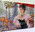Vladimir Petrov (1945) - Café Parisien ~ LHeure du Thé au, Antiek en Kunst, Kunst | Schilderijen | Klassiek