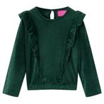 vidaXL Kinderblouse met ruches 104 donkergroen, Verzenden, Nieuw