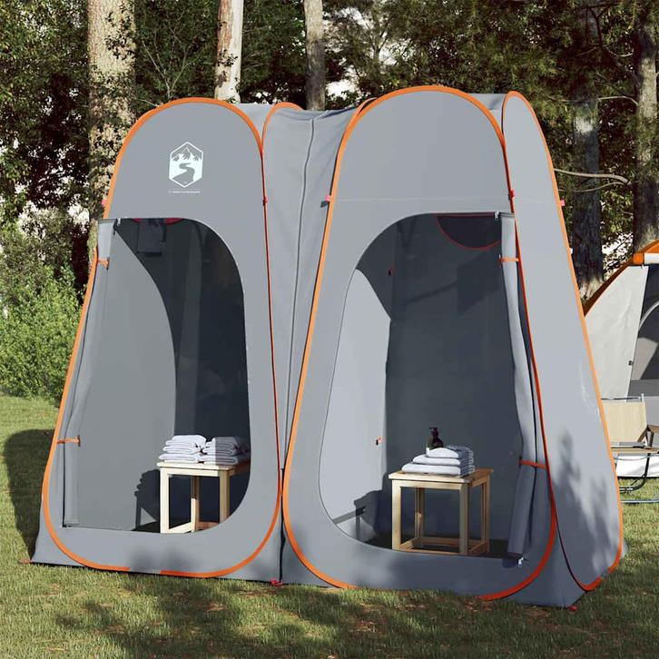 vidaXL Privacytent pop-up waterdich grijs en oranje, Caravans en Kamperen, Tenten, Nieuw, tot en met 2, Verzenden