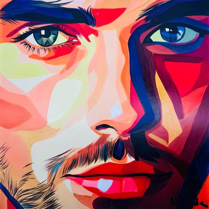 DR HIDE - (100% handpainted !) Kind Eyes, Antiek en Kunst, Kunst | Schilderijen | Modern