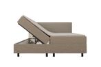 Mörgenn Opberg Boxspring Bouclé Beige - 140x200 cm, Verzenden, Nieuw, Beige, Modern