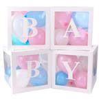 4 letter ballon blokken Baby wit met 24 ballonnen, Verzenden, Nieuw, Versiering, Geboorte of Huwelijk