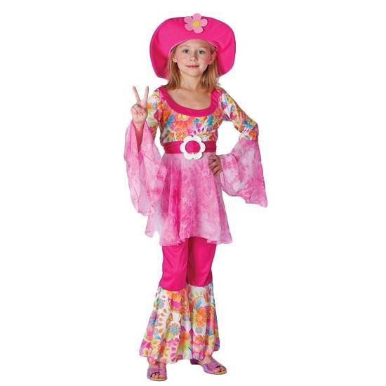 Roze hippie kostuum voor meisjes - Jaren 60/ hippie kleding, Kinderen en Baby's, Carnavalskleding en Verkleedspullen, Ophalen of Verzenden